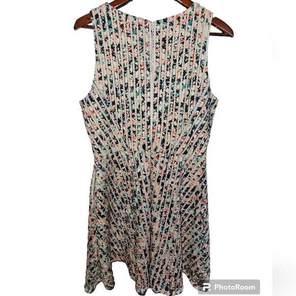 Apt. 9 Spring White Stripe A Line Rainbow Colorful Floral Dress XL Plus Size 16 - Picture 4 of 4